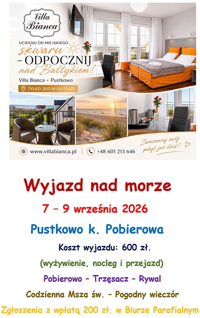 Wyjazd nad morze - 07-09.09.2026